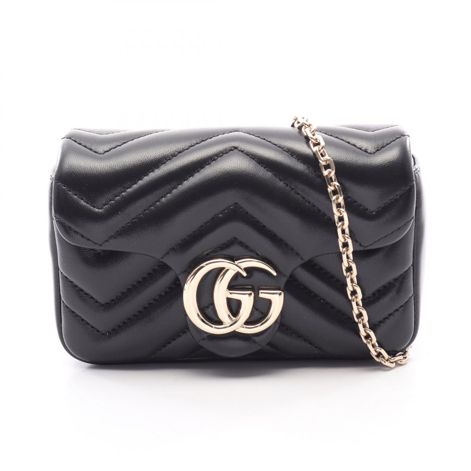 グッチ GUCCI ショルダーバッグ GGマーモント ミニ 841290AAFAX1000 ブラック レザー ショルダーバッグ レディース 新品