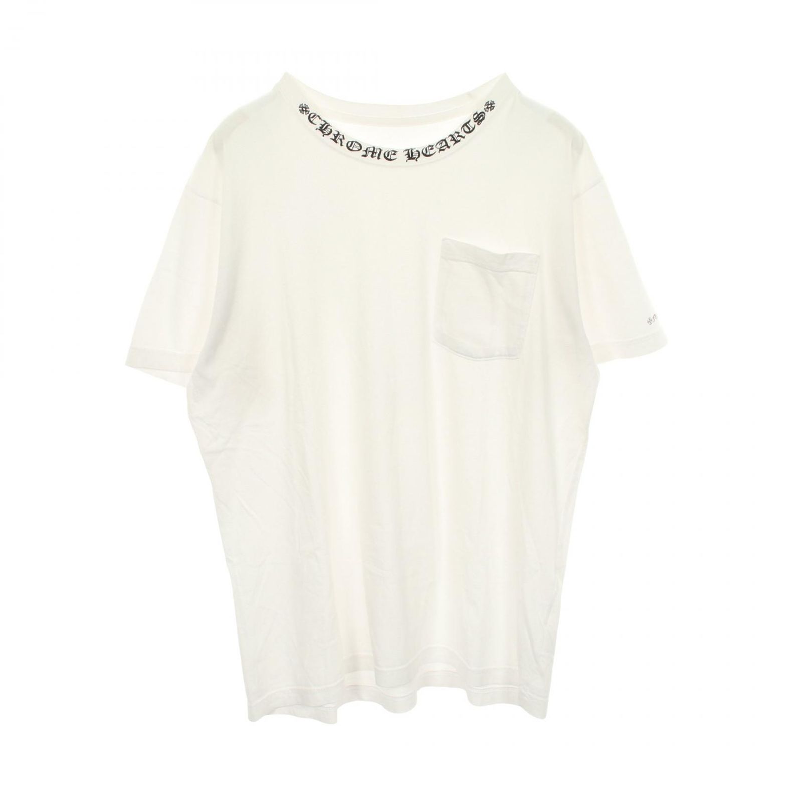 クロムハーツ CHROME HEARTS 半袖Tシャツ ネックロゴ コットン Tシャツ メンズ Used B