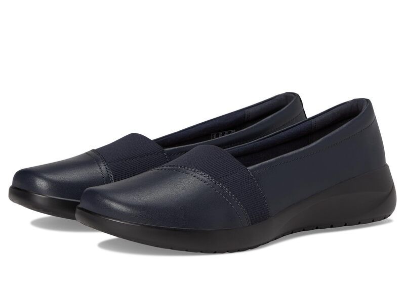 クラークス レディース シューズ スリッポン・ローファー Clarks Kaetlyn Rhea Navy Leather ネイビー