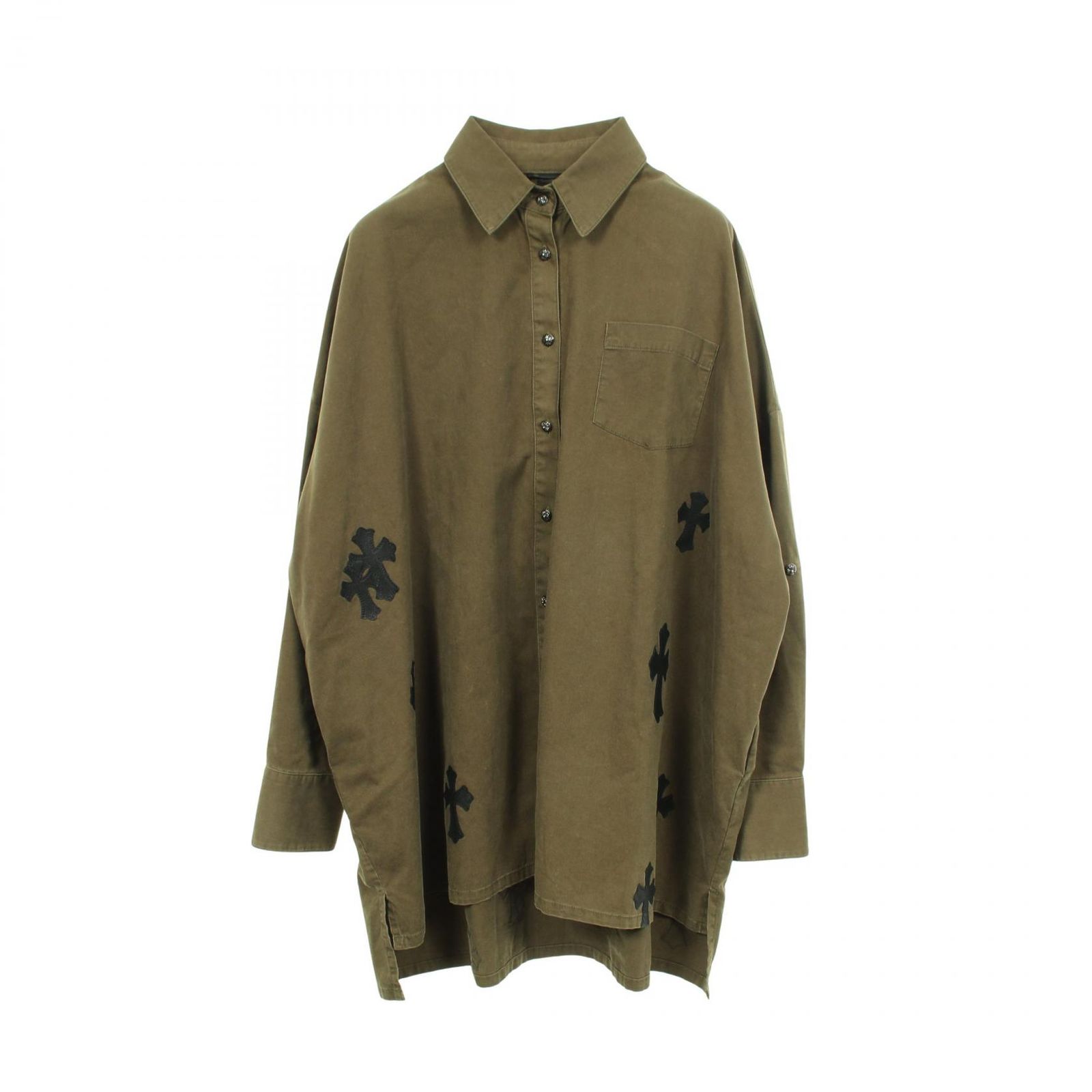 クロムハーツ CHROME HEARTS MAHAL KITA クロスパッチ 長袖 コットン MAHAL KITA 長袖シャツ メンズ Used B