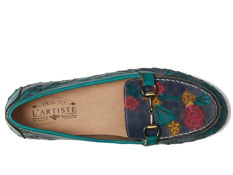 スプリングステップ レディース シューズ スリッポン・ローファー LArtiste by Spring Step Delavigne Teal Multi ティール