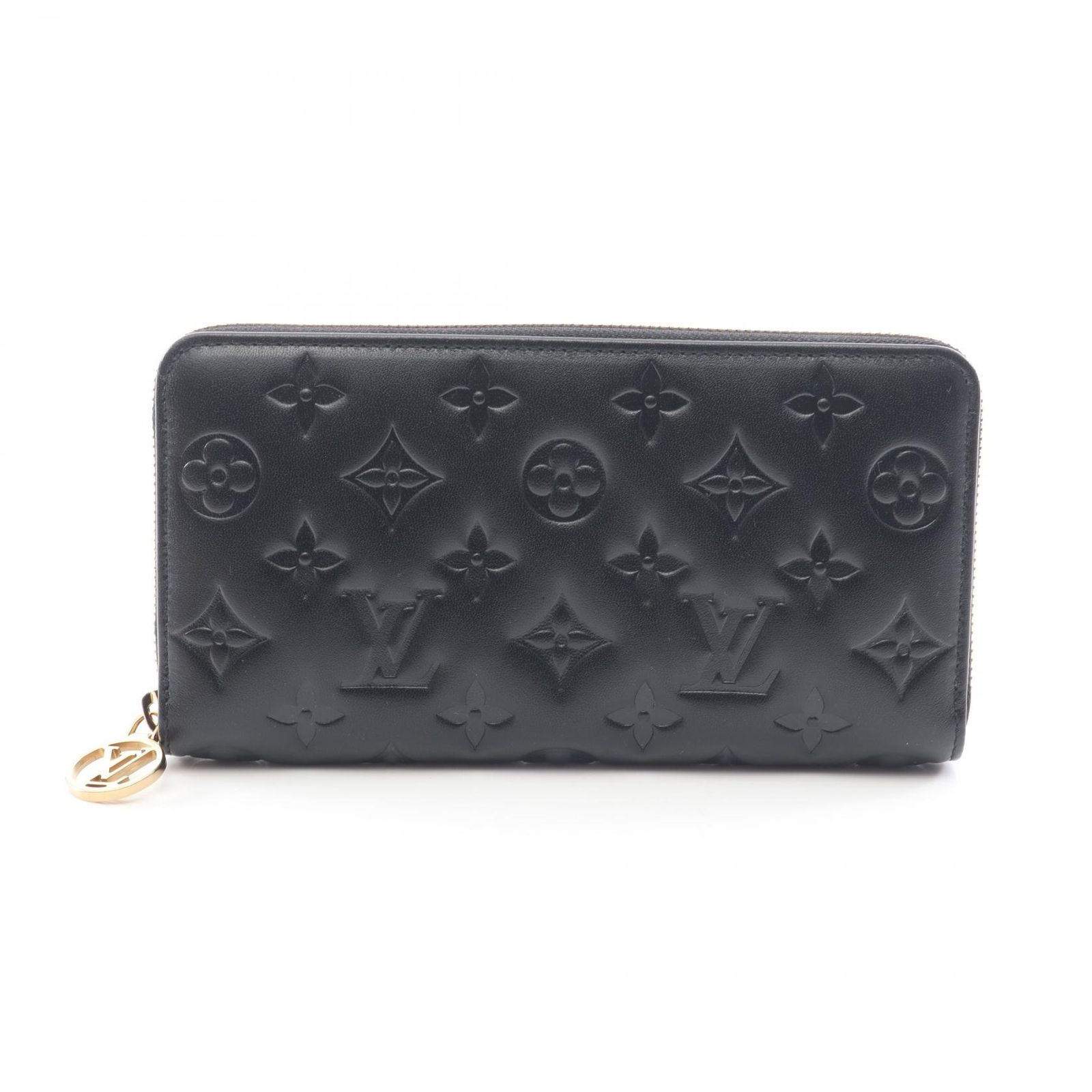 ルイ・ヴィトン LOUIS VUITTON ラウンド長財布 ジッピーウォレット クッサン モノグラム M81510 ノワール レザー ジッピー・ウォレット レディース Used A