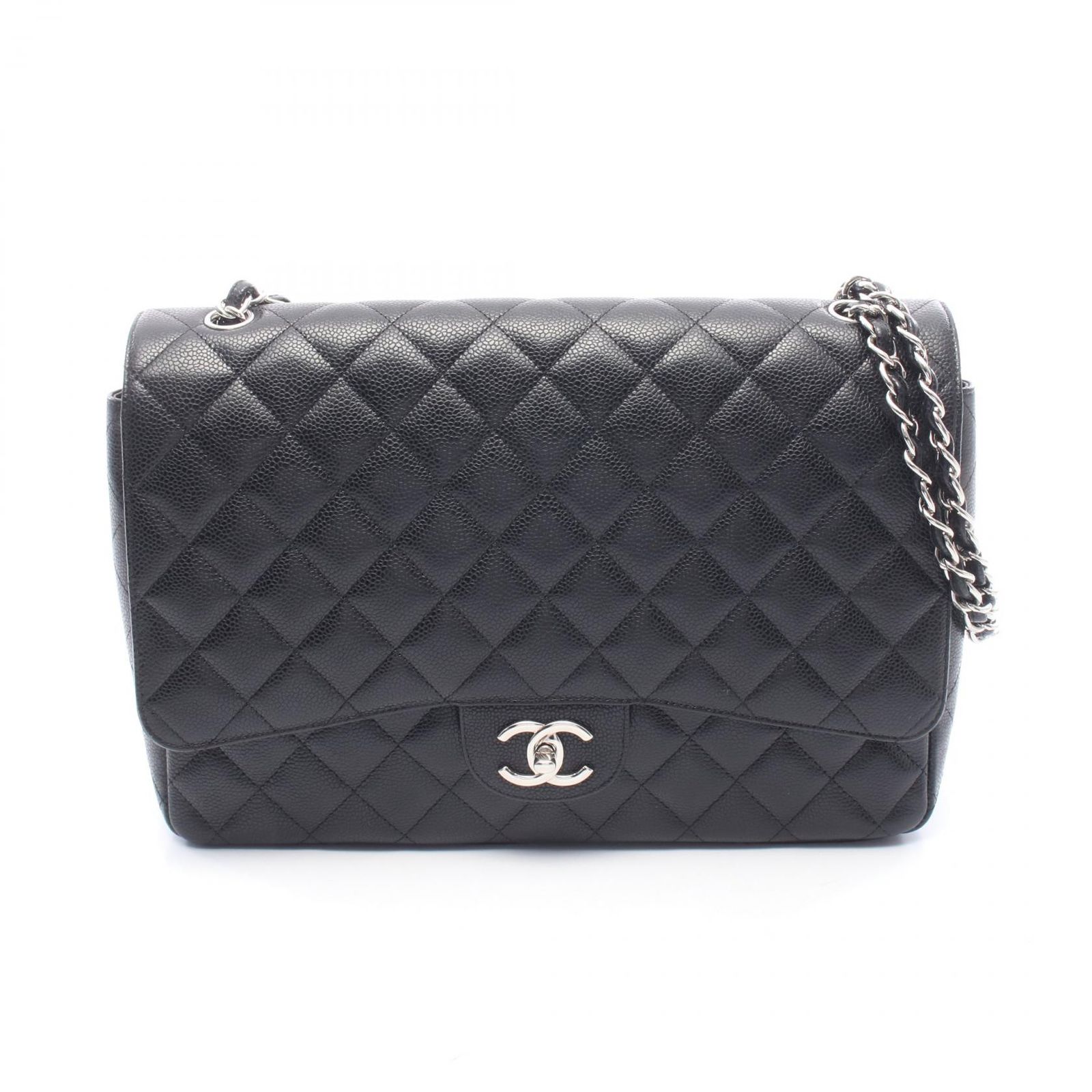 シャネル CHANEL ショルダーバッグ デカマトラッセ34 ブラック キャビアスキン(グレインドカーフ) デカマトラッセ チェーンショルダー レディース Used A