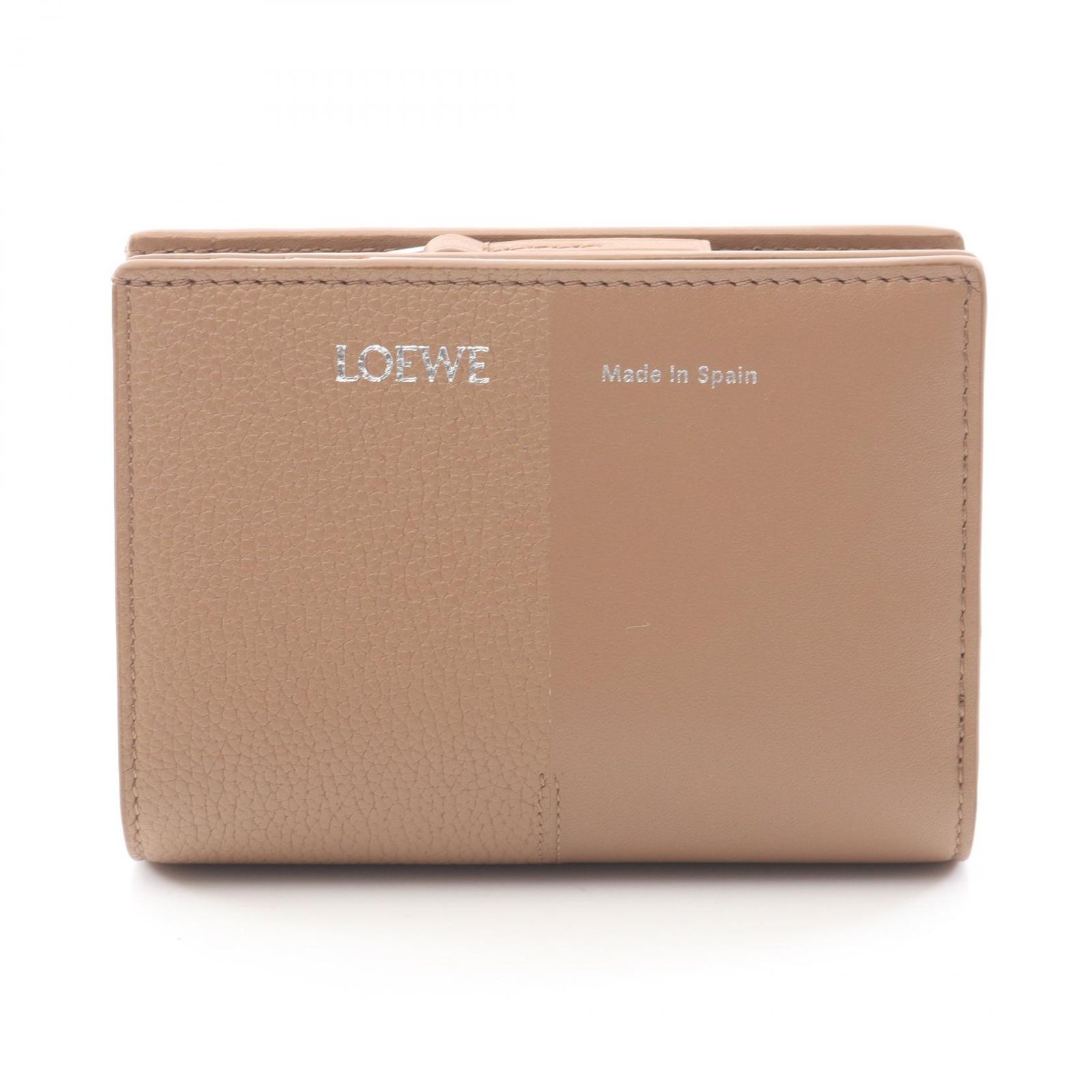 ロエベ LOEWE 二つ折り財布 デュエット コンパクトウォレット C612NCWX01 ブラウン レザー デュエット コンパクト ウォレット レディース Used A
