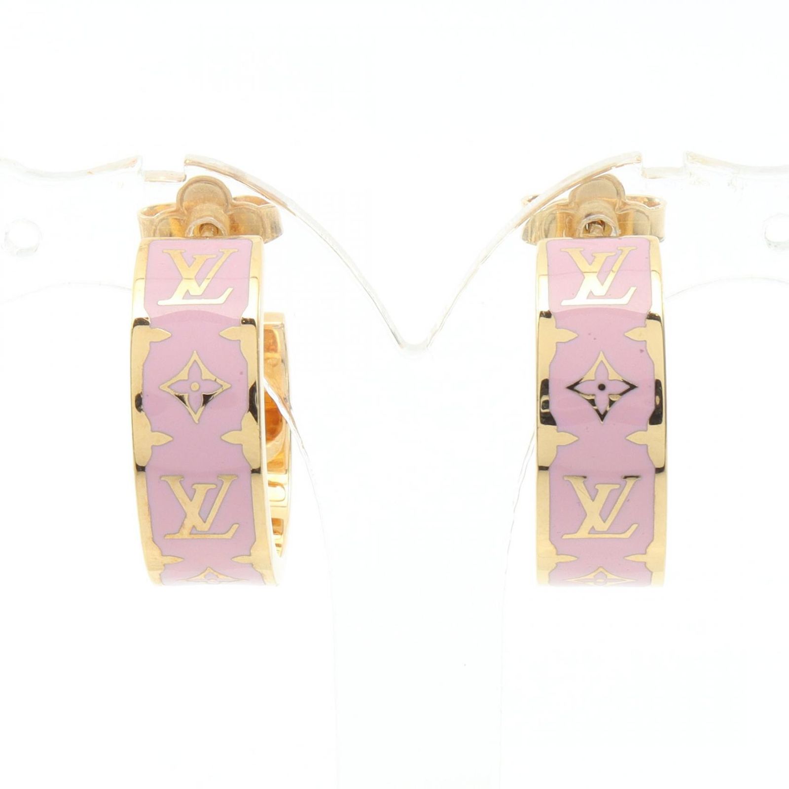 ルイ・ヴィトン LOUIS VUITTON ピアス ナノグラム エナメル フープ