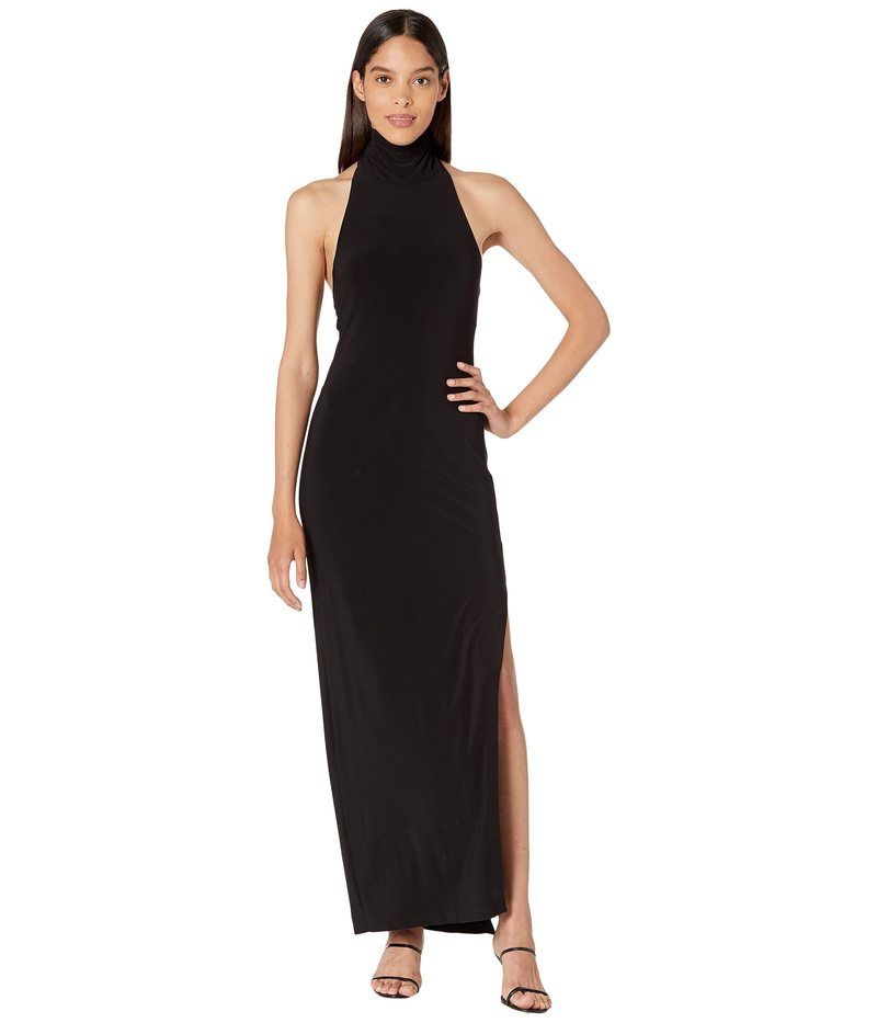 ノーマカマリ レディース トップス ワンピース サイドスリット ホルター Norma Kamali Halter Turtle Side Slit Gown Black ブラック