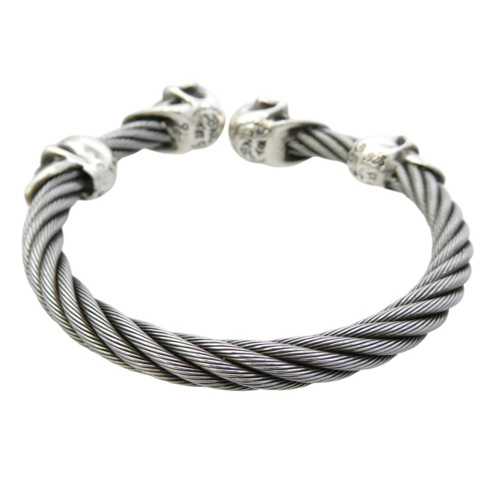 ビルウォールレザー　ヴィンテージスカル　ワイヤーバングル BILL WALL LEATHER ビルウォールレザー WIRE BANGLE 2グッドラック