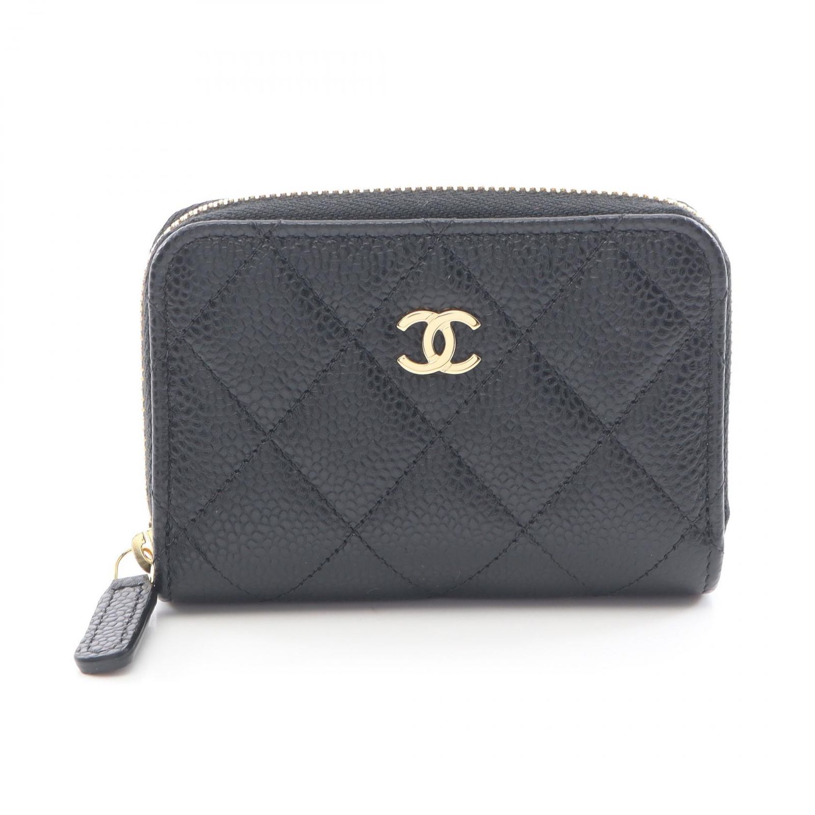 シャネル CHANEL コインケース クラシック ジップ コインパース マトラッセ AP0216 ブラック キャビアスキン(グレインドカーフ) マトラッセ コインケース レディース