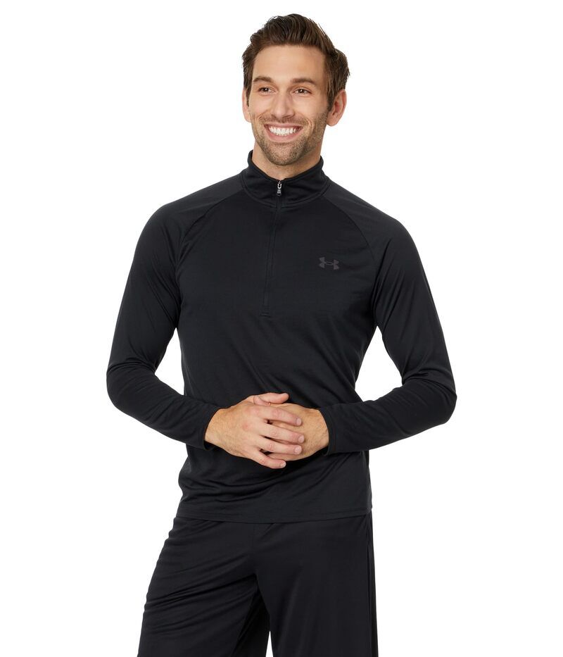 アンダーアーマー メンズ トップス シャツ Under Armour UA Tech 12 Zip BlackCharcoal ブラック