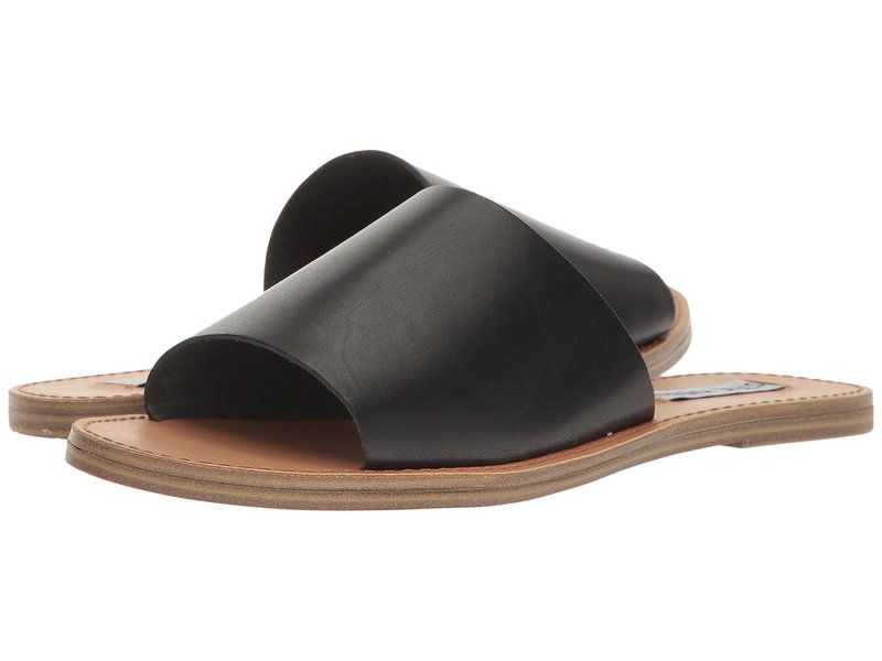 スティーブ マデン レディース シューズ サンダル Steve Madden Grace Slide Sandal Black Leather ブラック