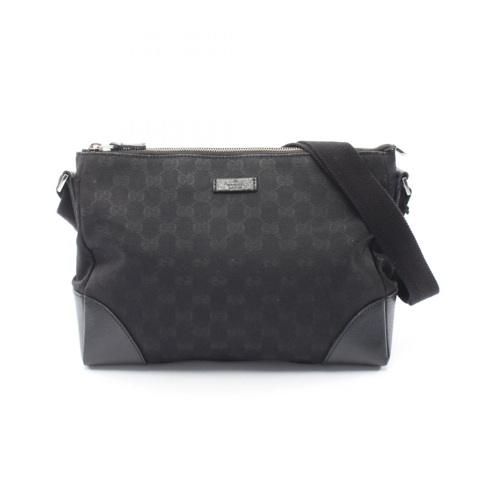 グッチ GUCCI ショルダーバッグ GGキャンバス 114273 ブラック キャンバス レザー ショルダーバッグ レディース Used B