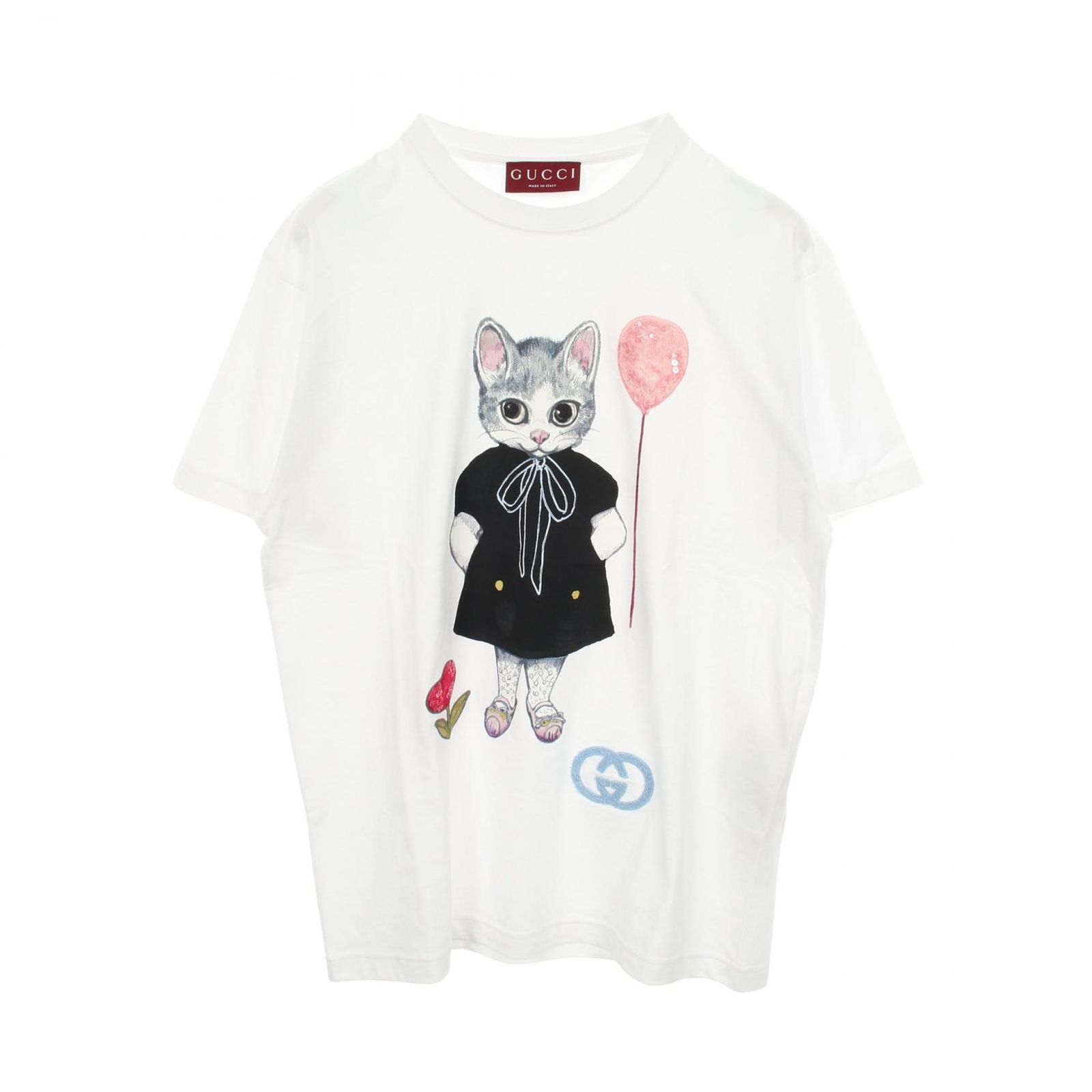 グッチ GUCCI 半袖Tシャツ GUCCI × ヒグチユウコ 日本限定 ネコ スパンコール 837959 コットン ×ヒグチユウコ Tシャツ メンズ Used A