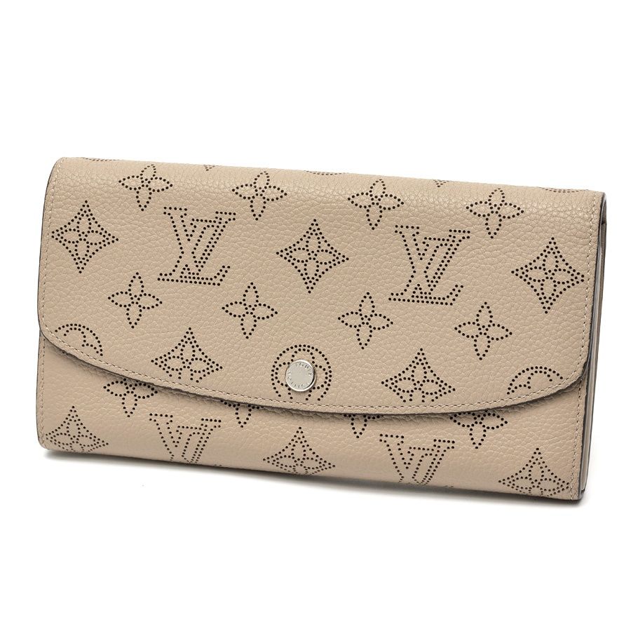 ルイヴィトン / LOUIS VUITTON　ポルトフォイユ イリス / ロング フラップ ウォレット　M60144　モノグラム マヒナ レザー　グレージュ系 【中古】
