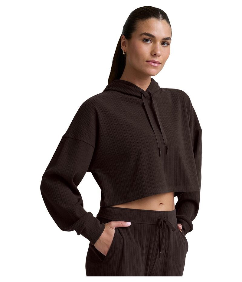 ビヨンドヨガ レディース アウター パーカー・スウェット リブ クロップド Beyond Yoga Breatheasy Ribbed Cropped Hoodie Dark Chocolate チョコレート 12,735円