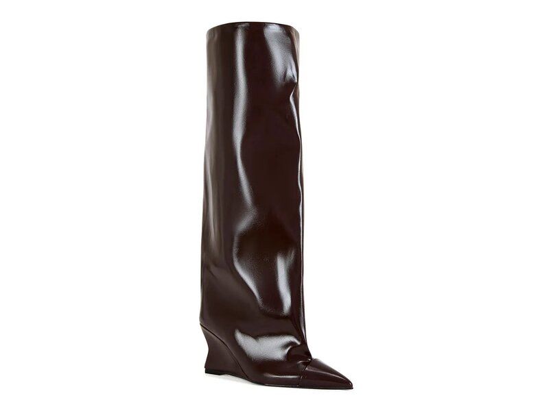 アザレア ワン レディース シューズ ブーツ・レインブーツ Azalea Wang Kenya Wedge Boot Dark Brown ブラウン