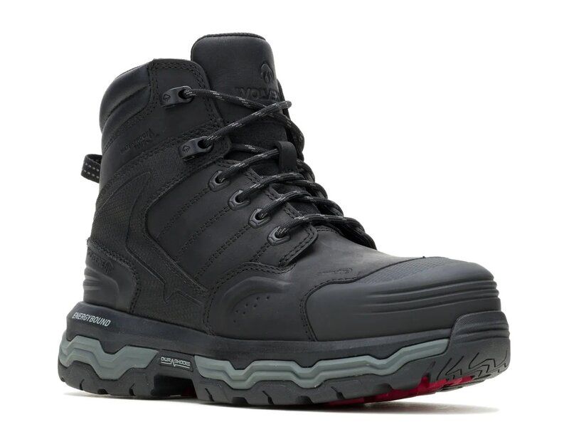 ウルヴァリン メンズ シューズ ブーツ・レインブーツ Tシャツ ブーツ Wolverine Alpha Infinity Waterproof CarbonMax Steel Toe Work Boot Mens Black ブラック