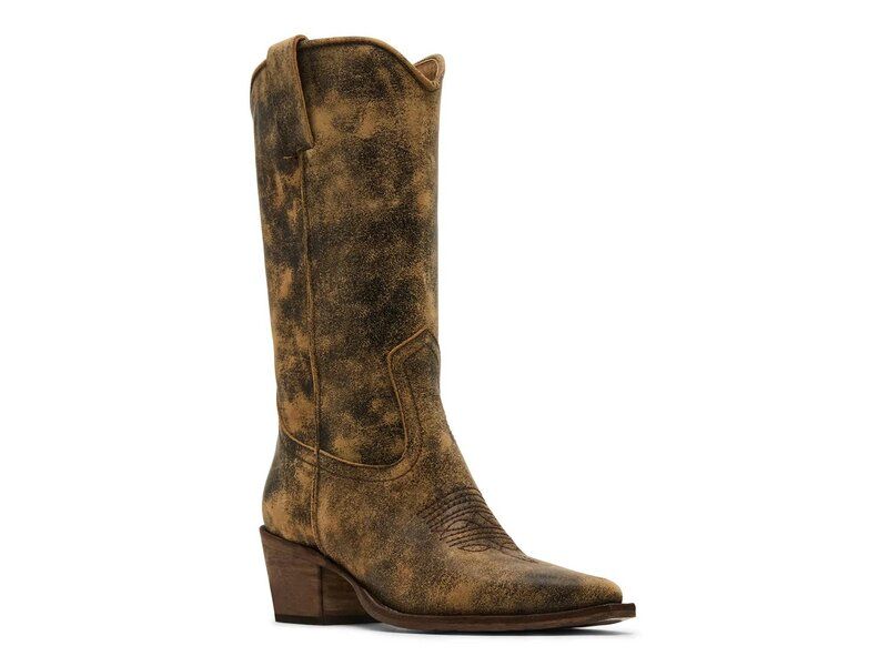 スティーブ マデン レディース シューズ ブーツ・レインブーツ Steve Madden Albany Western Boot Brown Distressed Leather ブラウン