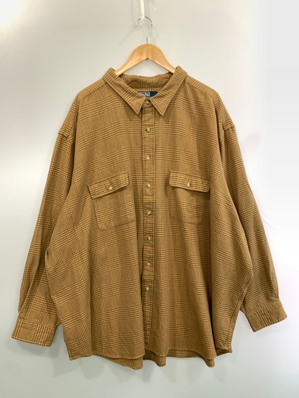 【中古品】 POLO RALPH LAUREN ポロ ラルフローレン 90S 千鳥格子 L S SHIRT 90年代 長袖シャツ トップス 【146-260526-jt-07-min】