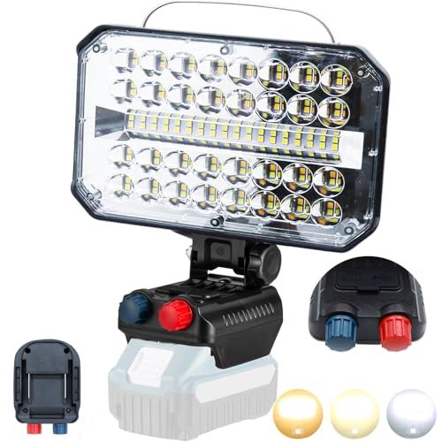☆新品☆投光器 LED 作業灯【無段階調光/調色】14.4V/18Vバッテリーとの互換性があり 高輝度 7000LM 明るさ持続 定電流設計 2700K 3000K 6500K 明るさと色温度を無段階調整 IP66防水 USB/Type-Cポ 8531b623