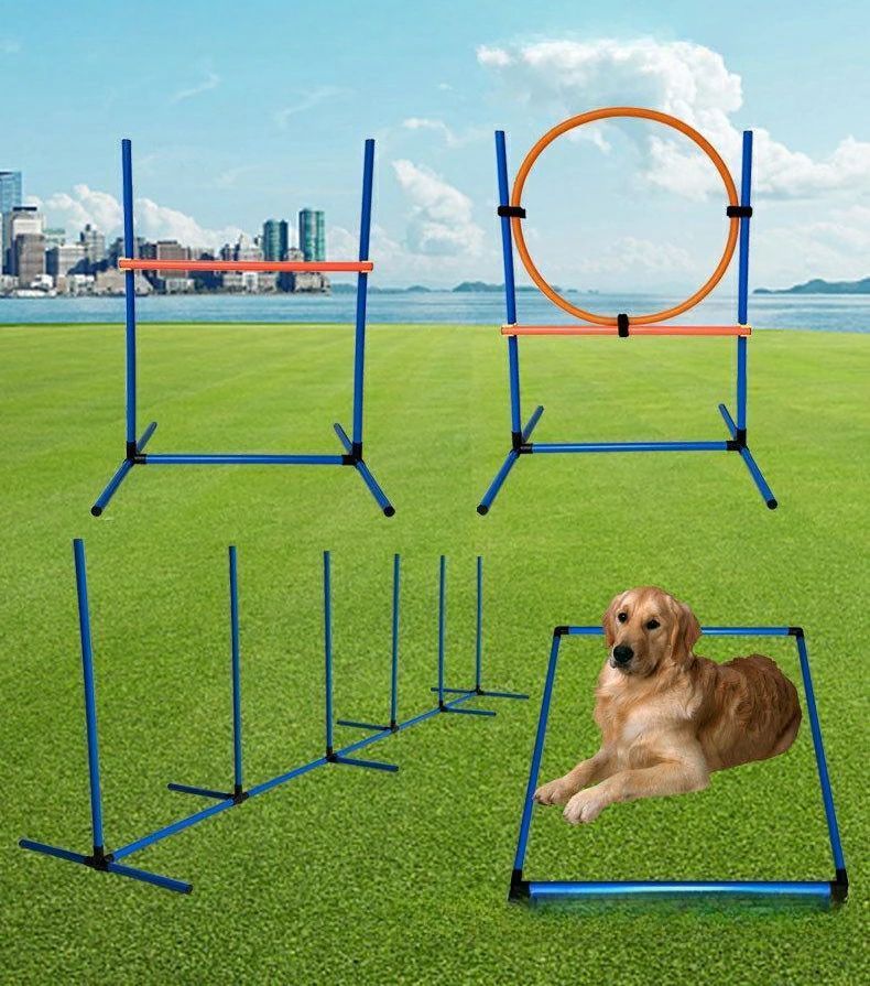 ドッグアジリティ 犬 アジリティ 犬用おもちゃ スラローム ハードル ジャンプバー 障害物 組立式 室内 競技 訓練 ペット 犬用品 運動器具
