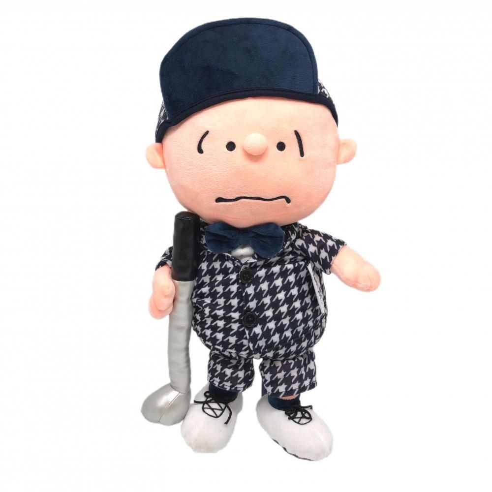 【新品】パーリーゲイツ×PEANUTS ヘッドカバー(FW) ペールオレンジ×ネイビー×白 チャーリーブラウン ゴルフ PEARLY GATES