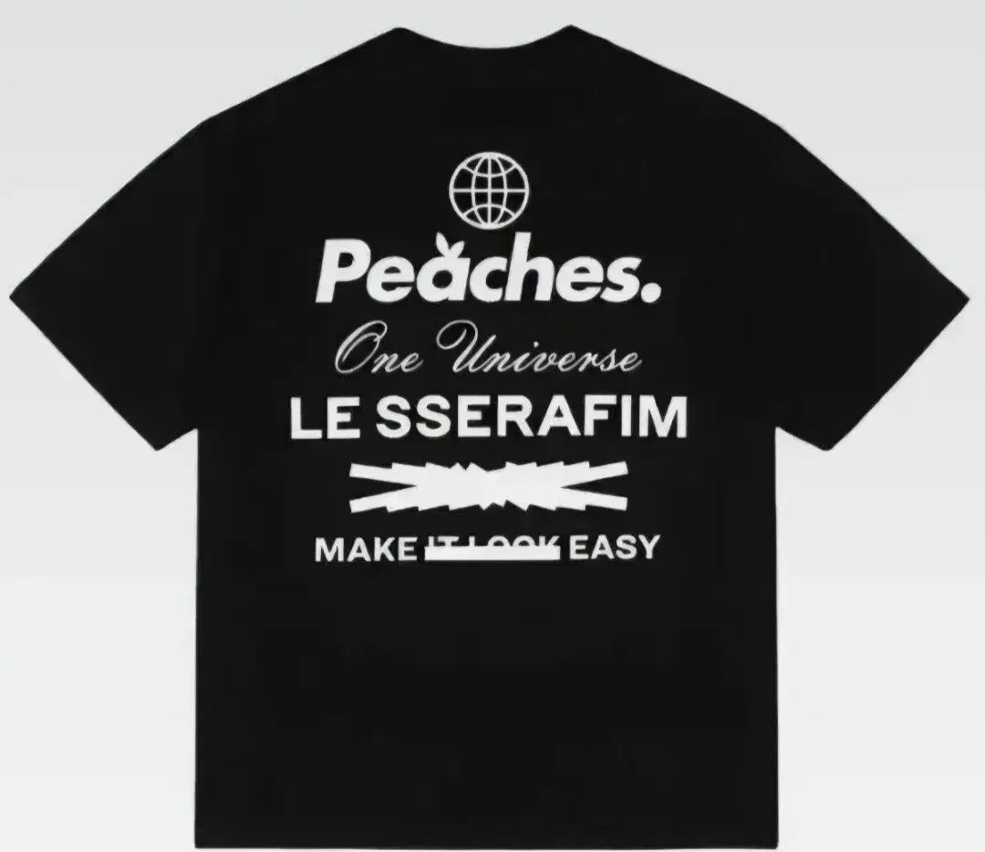 LE SSERAFIM（ルセラフィム）Peaches STAYL 半袖 ブラック Tシャツ
