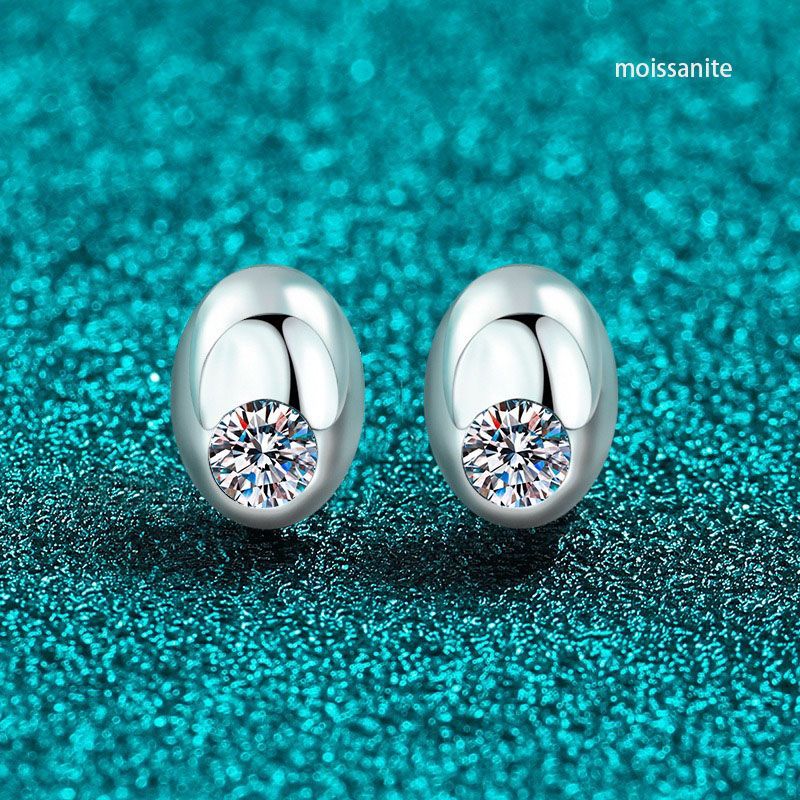 Earrings Moissanite 0.2ct Moissanite Earrings Silver 925 Moissanite Earrings Artificial Diamond Artificial Diamond Moissanite Accessory Gift Everyday Use Earrings Party Wedding Present Gift med183