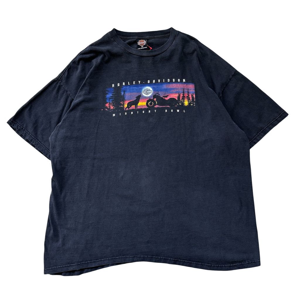 HARLEY DAVIDSON Big Size ハーレーダビッドソン 両面プリント Tシャツ ブラック No.EA461