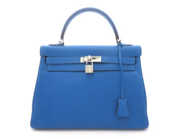 HERMES エルメス ケリー32 内縫い シルバー金具 ショルダーバッグ トリヨンクレマンス ミコノス □O刻印　2011年製造 レディース【中古】【473】