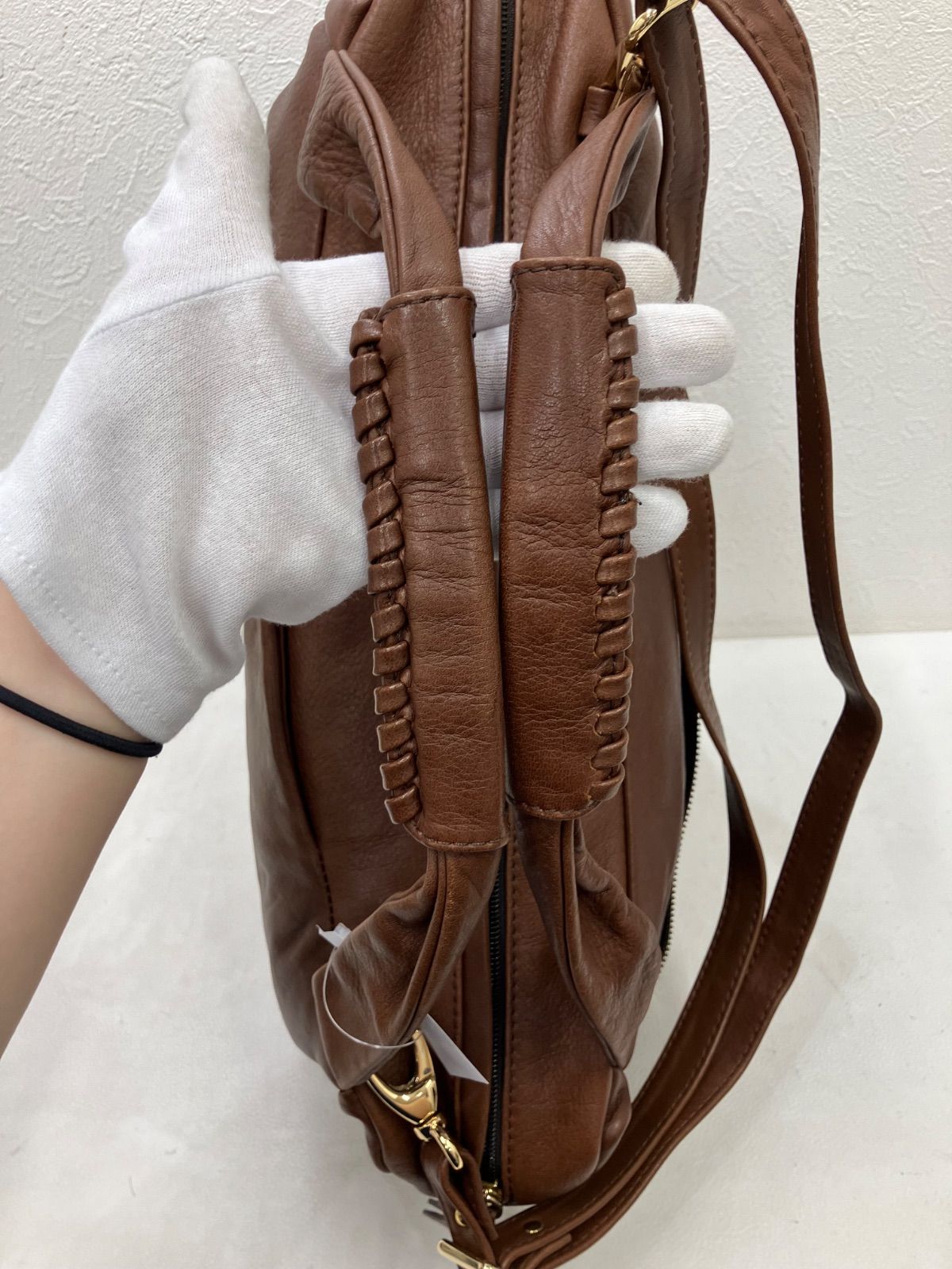 Y2366 DEL CONTE デルコンテ ボストンバッグ 2way レザー ブラウン系 