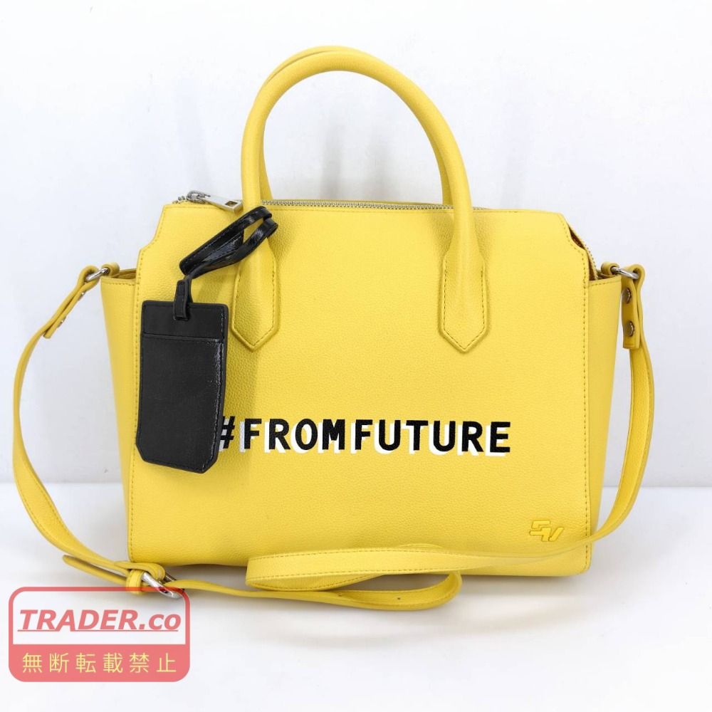 05w21596 サマンサベガ Samantha Vega フロントプリントボストンバッグ イエロー レディース ボストンバッグ 合成皮革 【中古品】