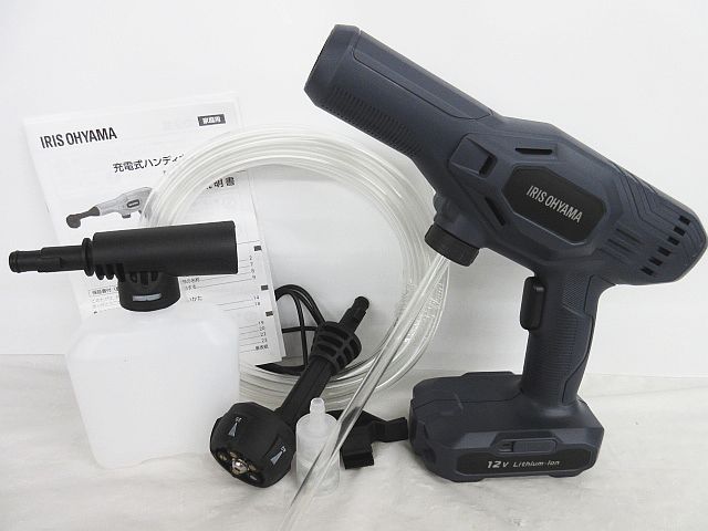 IRIS OHYAMA アイリスオーヤマ 充電式ハンディウォッシャー A-JHW-101 2024年製 軽量 コンパクト 充電式 屋内 屋外 通電のみ確認 現状品 日0002-0526-53