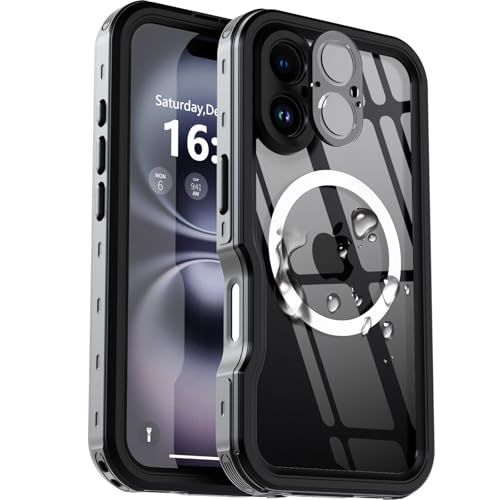 【防水・米軍基準・MagSafe対応】UMITTOS iPhone 16 用 ケース 防水 衝撃吸収 水中撮影対応 Qi充電対応 顔認証対応 全面保護 完全防水 防雪 防塵 滑り止め 手持ちやすい 頑丈 耐衝撃 ストラップ付き 雨の日、お風呂 9c0c6a38