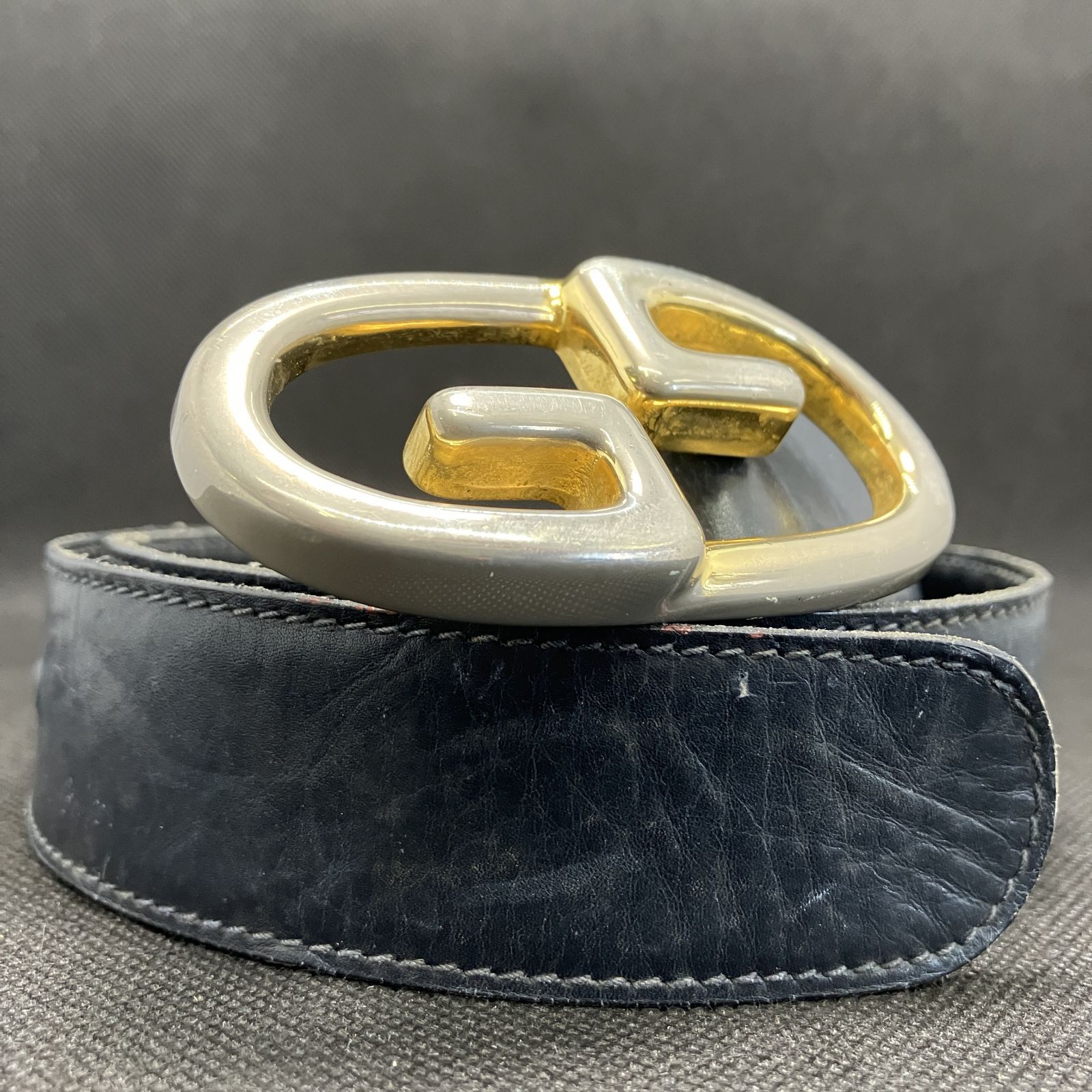 GUCCI オールドグッチ ベルト 表記サイズ65-26 レザー ゴールド金具 GG