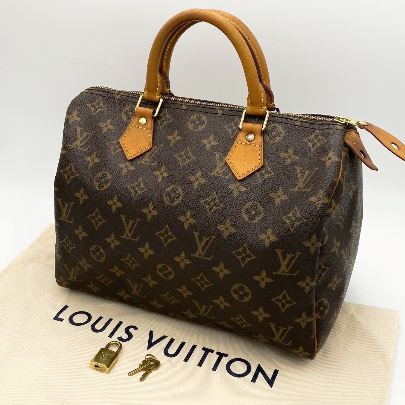 【鑑定書付き】 LOUIS VUITTON モノグラム スピーディ30 ハンドバッグ ボストンバッグ ルイヴィトン