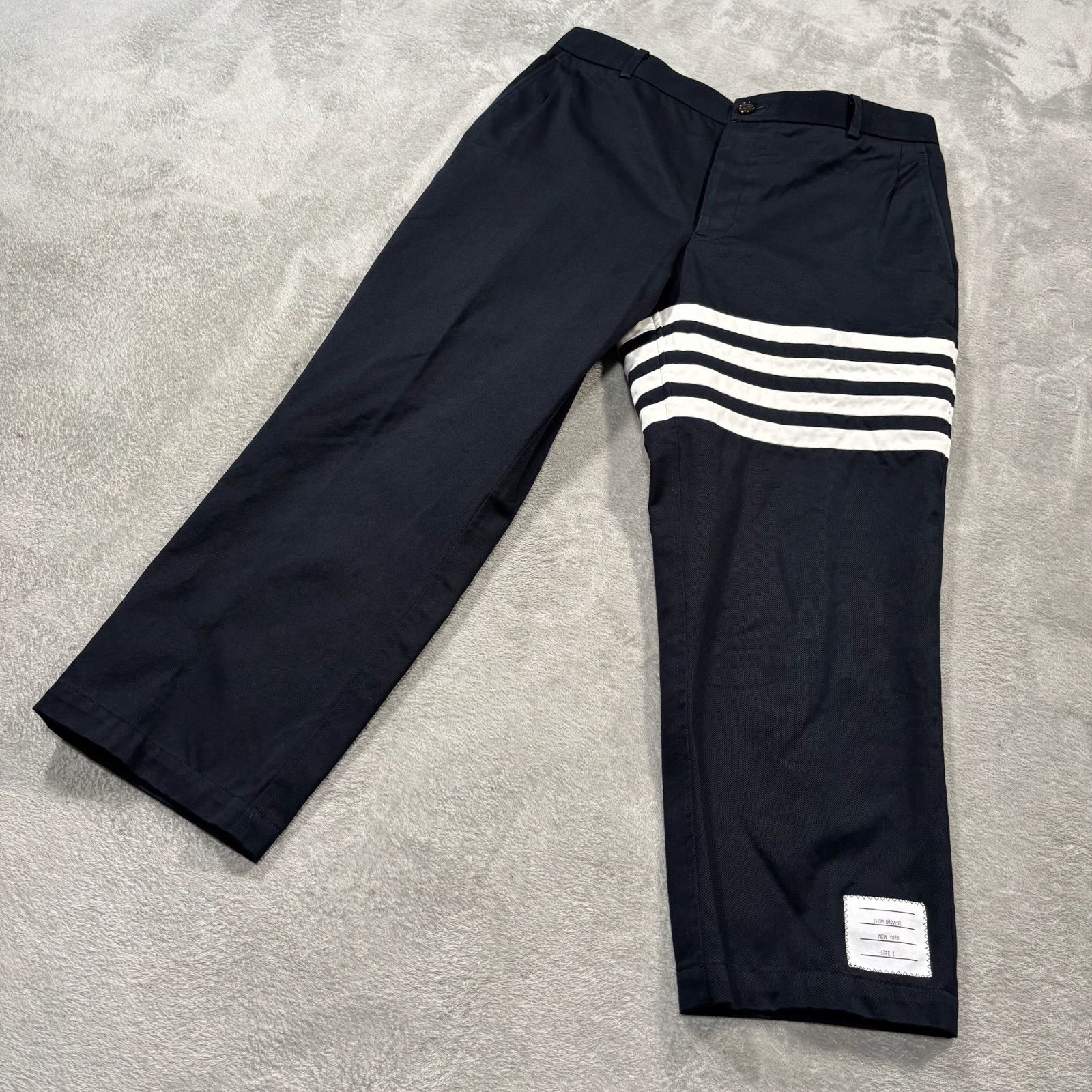 THOM BROWNE トムブラウン スラックスパンツ メンズパンツ ボトムス 4BAR MTU245A-03788415 ネイビー メンズ 2サイズ 17335