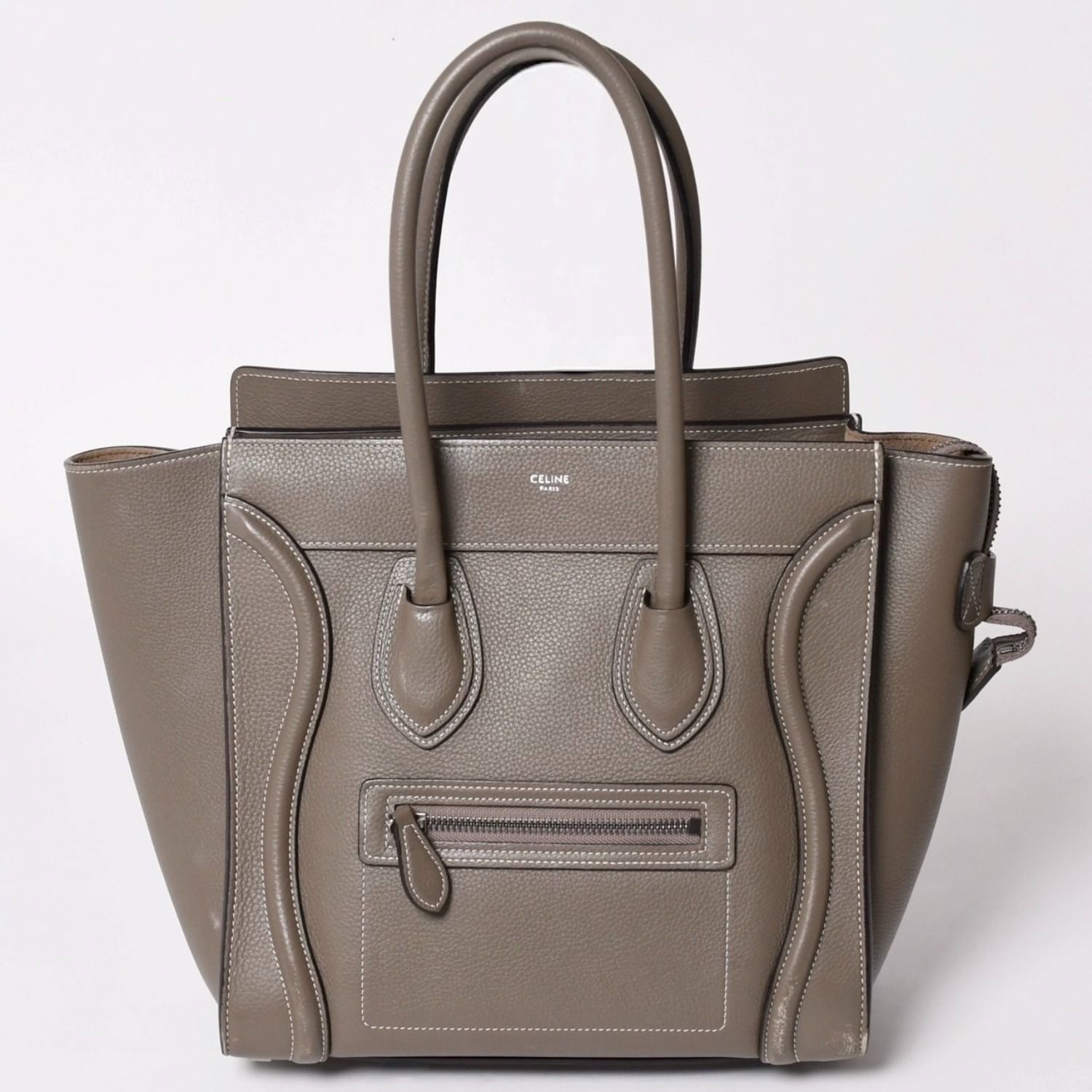 CELINE セリーヌ バッグ ラゲージ マイクロ スリ グレー Handbag ハンドバッグ エディ期 美品 中古 4a002847