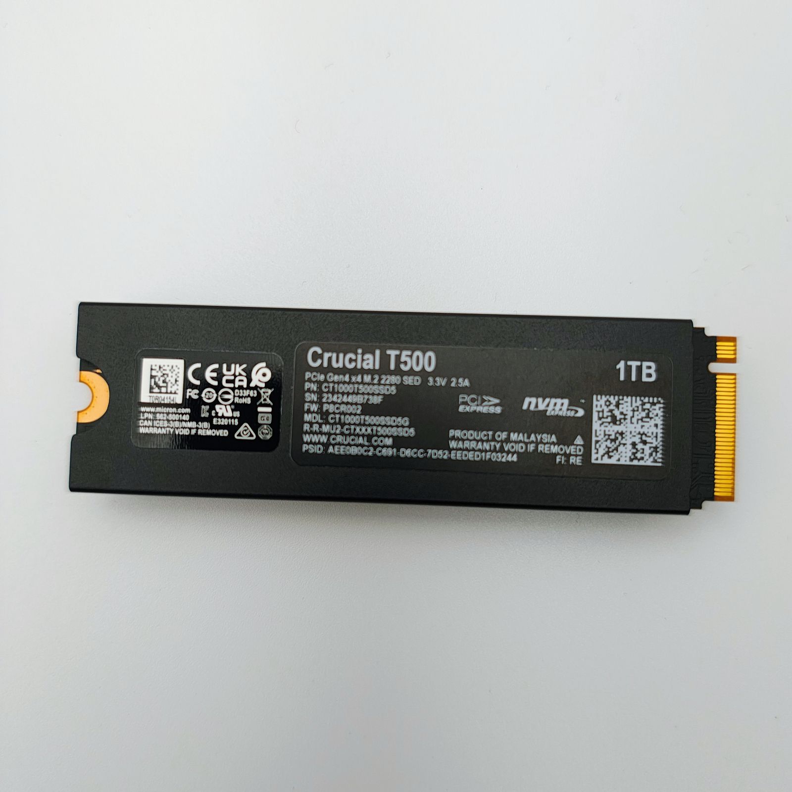 T500 Crucial 1TB NVMe SSD PCIe Gen4 M.2 CT1000T500SSD8 | - Laptop 
