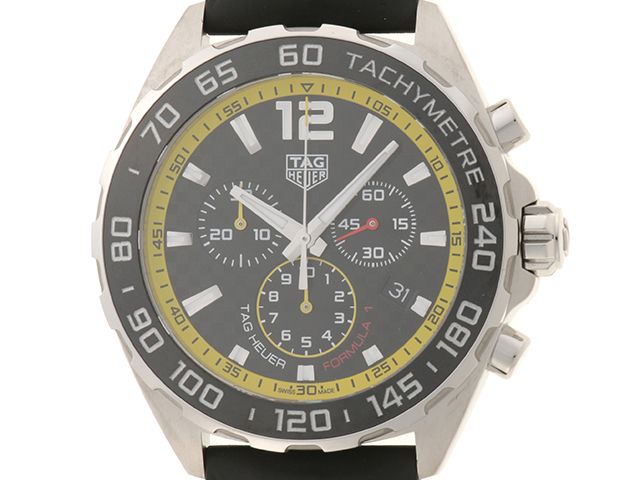 TAG HEUER タグホイヤー ウォッチ フォーミュラ1 クロノグラフ 【205】 時計 CAZ101AC.FT8024 腕時計 ステンレススチール ブラック クオーツ ブラック文字盤 メンズ【中古】