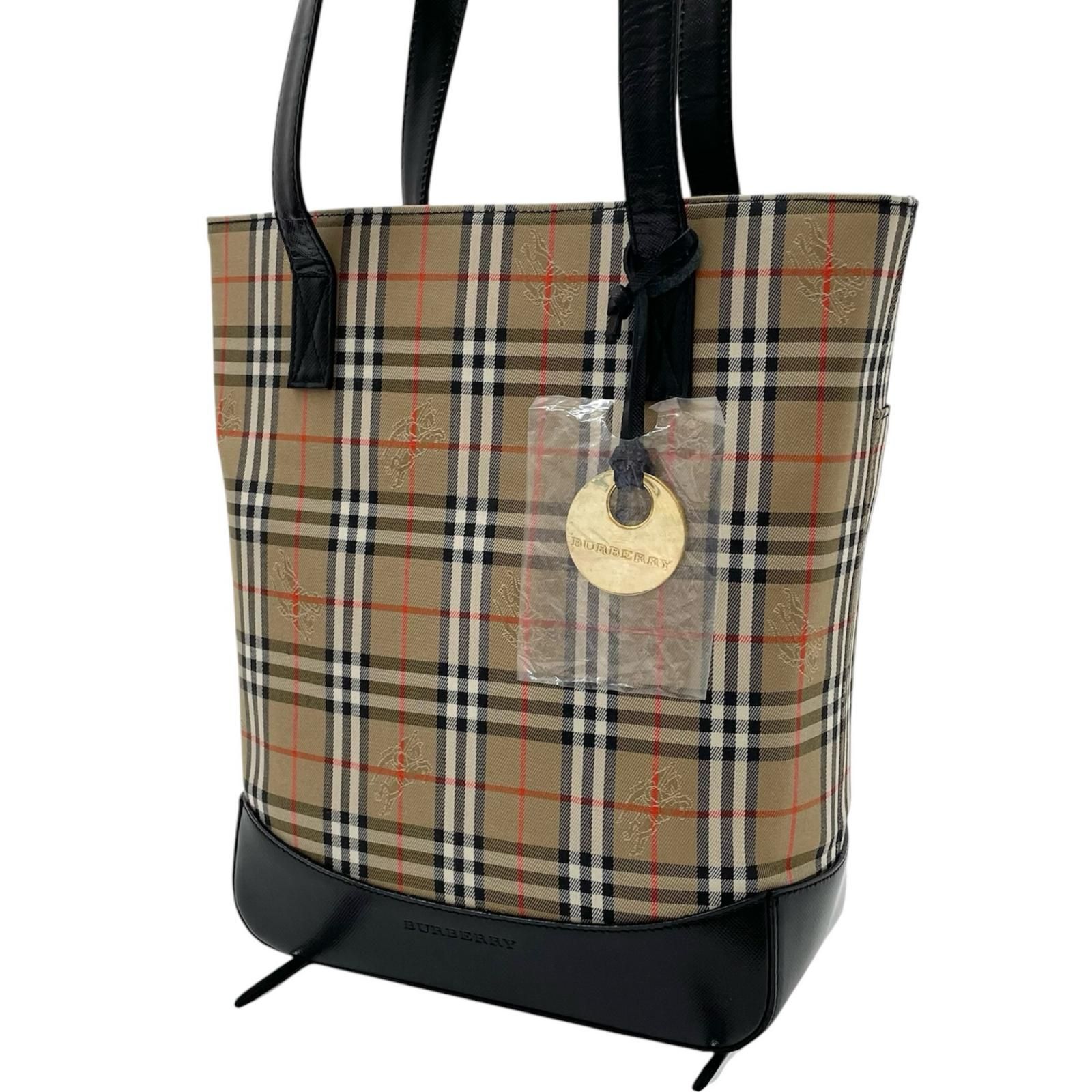 【中古】BURBERRY | バーバリー チェック柄　トートバッグ ベージュ【尾張小牧店】