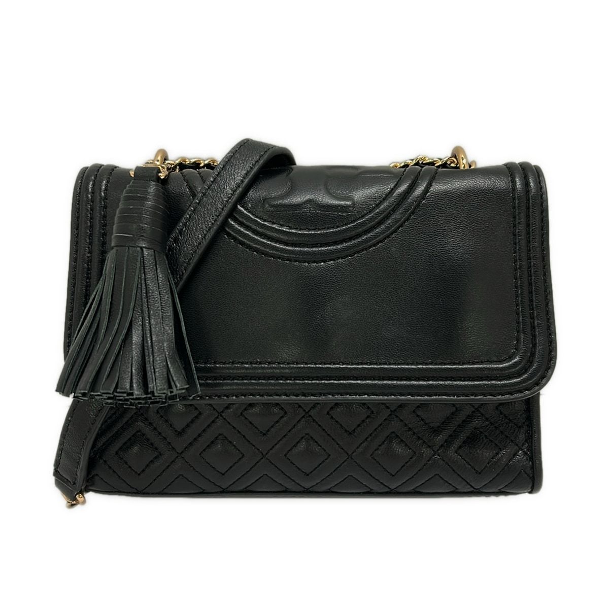 TORY BURCH(トリーバーチ) ショルダーバッグ美品 黒 チェーンショルダー/キルティング/ミニバッグ レザー