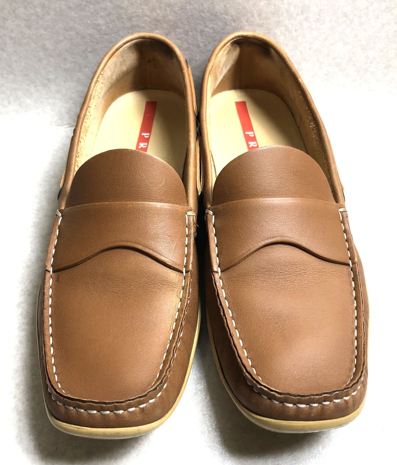 D309 PRADA プラダ レザー ドライビングシューズ サイズ36 キャメル