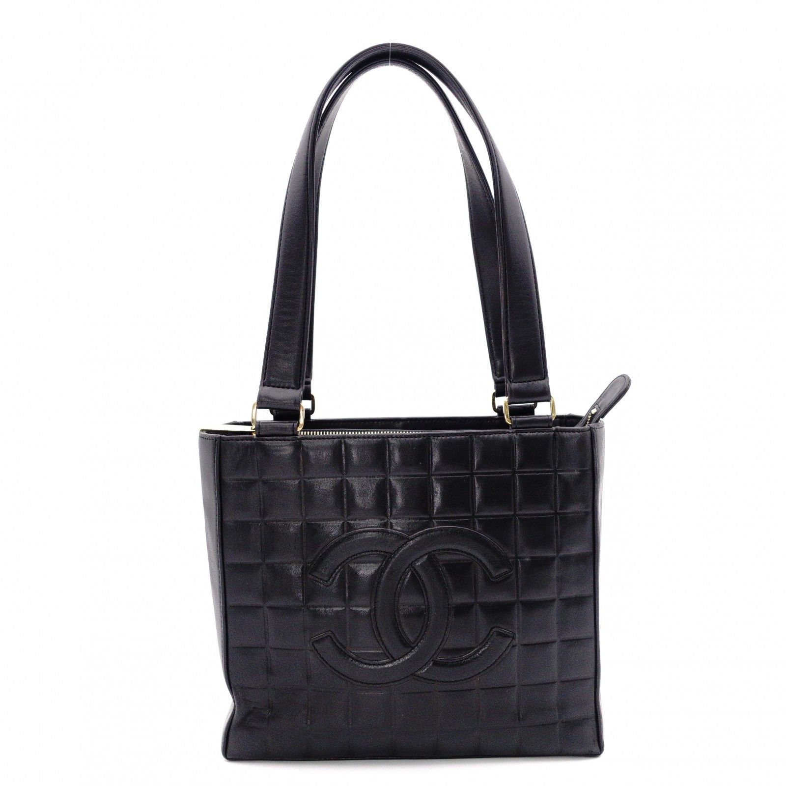CHANEL シャネル チョコバー トートバッグ ショルダーバッグ レザー ブラック ココマーク CCロゴ
