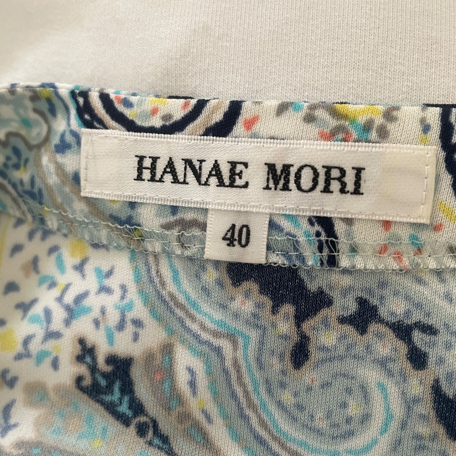 HANAE MORI モリハナエ ノーカラー ブラウス 長袖 総柄 - メルカリ
