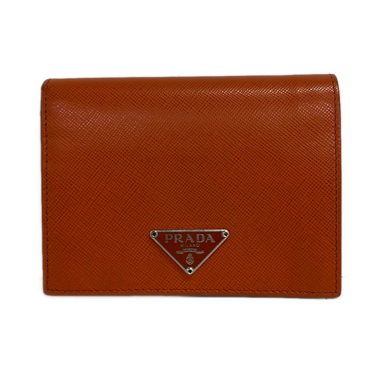 PRADA(プラダ) 2つ折り財布 - オレンジ レザー