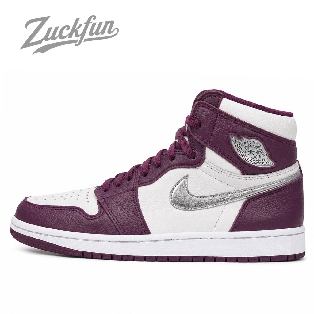 NIKE AIR JORDAN 1 HIGH OG BORDEAUX ナイキ エア ジョーダン 1 ハイ カット オリジナル ボルドー ホワイト 白 パープル シルバー 26.5cm メンズ ナイキ スニーカー U11065