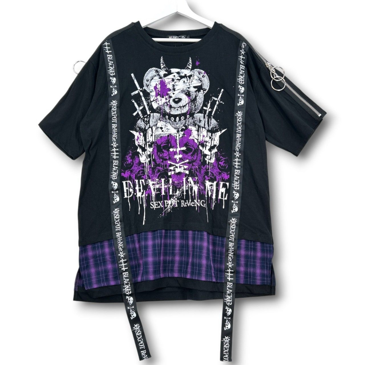 セックスポットリベンジ　カスタムカットソー 新品 SEX POT REVENGE セックスポットリベンジ DEVIL IN ME SHOULDER