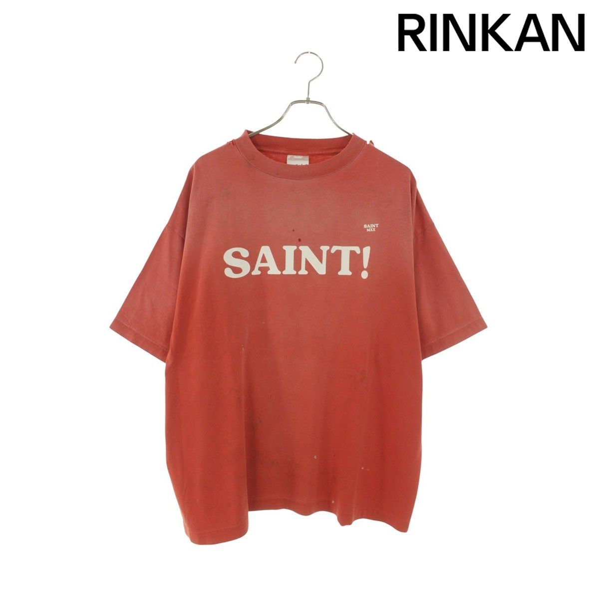セントマイケル SM-HR8-0000-027 ヴィンテージ加工SAINTプリントTシャツ メンズ XL
