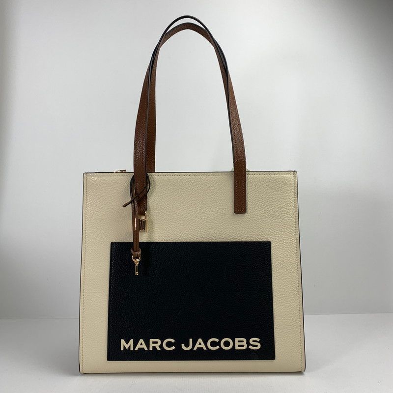【中古美品】 MARC JACOBS マークジェイコブス GRIND LEATHER TOTE グラインドレザートートバック カバン 【188-260525-ny-02-fuz】