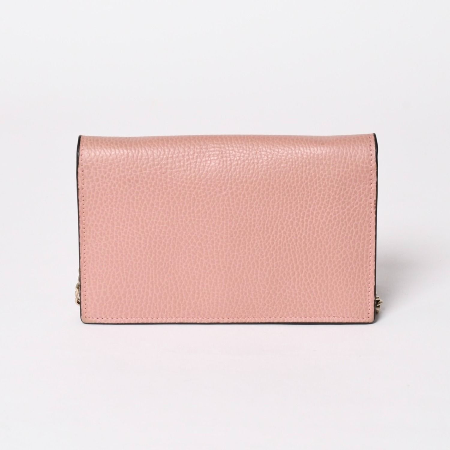 GUCCI グッチ インターロッキングGチェーンウォレット ペブルドレザー 